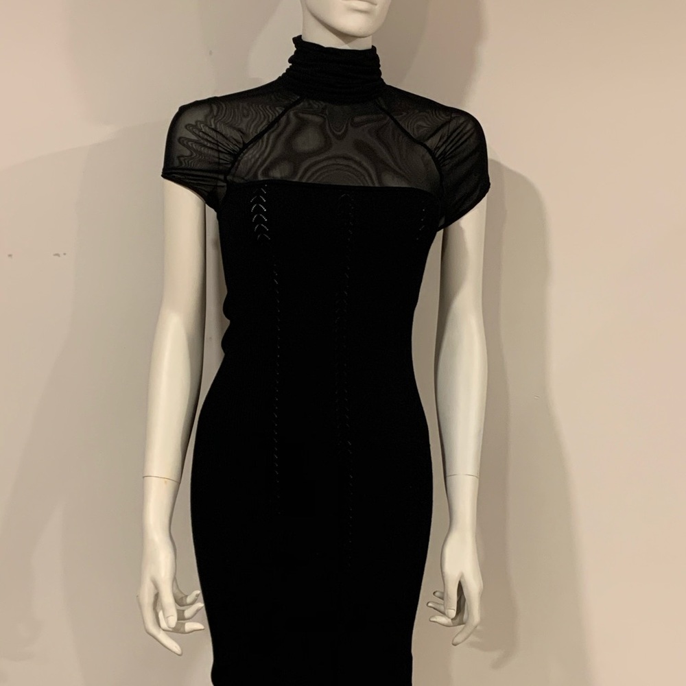 Black knit dress-body con